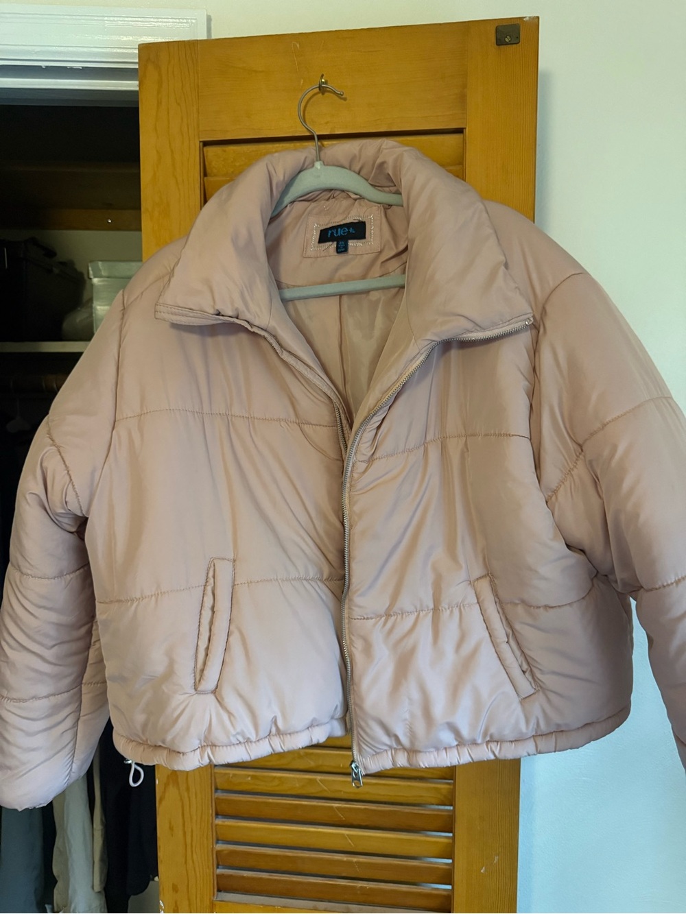Rue21 Light Blush Pink Cropped Puffer Jacket